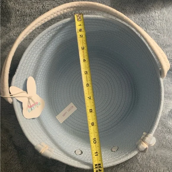 NWT woven blue Bunny Easter Basket with floppy Ears - Picture 2 of 3